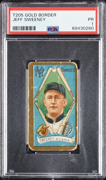 1911 T205 Gold Border Jeff Sweeney PSA 1