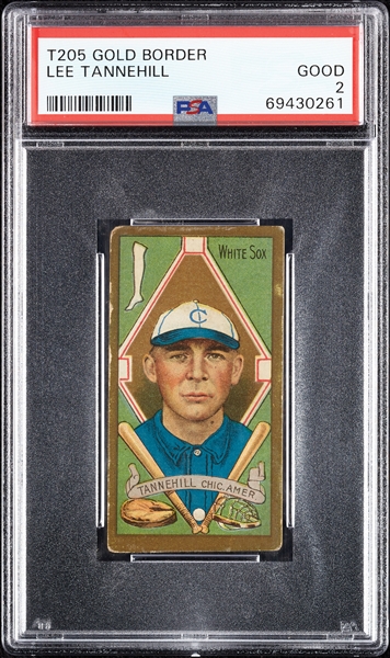 1911 T205 Gold Border Lee Tannehill PSA 2