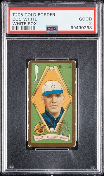 1911 T205 Gold Border Doc White White Sox PSA 2