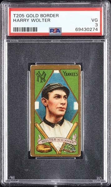 1911 T205 Gold Border Harry Wolter PSA 3