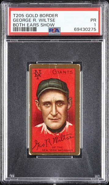 1911 T205 Gold Border George R. Wiltse (Both Ears Show) PSA 1