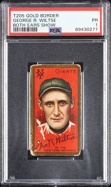 1911 T205 Gold Border George R. Wiltse (Both Ears Show) PSA 1