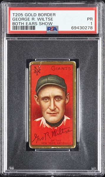 1911 T205 Gold Border George R. Wiltse (Both Ears Show) (American Beauty Back) PSA 1