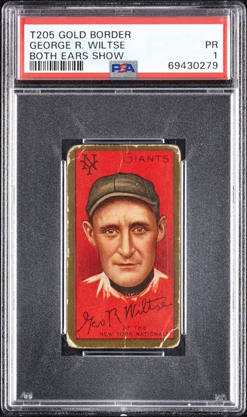 1911 T205 Gold Border George R. Wiltse (Both Ears Show) PSA 1