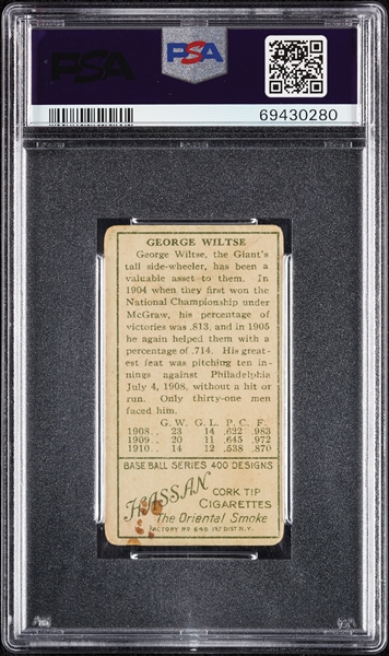 1911 T205 Gold Border George R. Wiltse (Both Ears Show) PSA 1.5