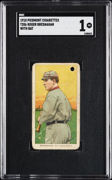 1909-11 T206 Roger Bresnahan With Bat SGC 1