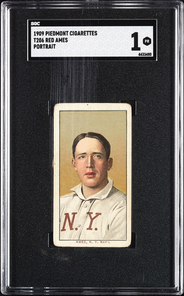 1909-11 T206 Red Ames Portrait SGC 1