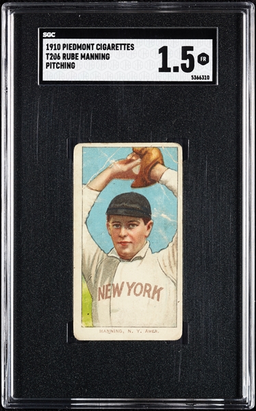 1909-11 T206 Rube Manning Pitching SGC 1.5