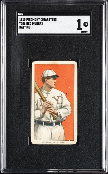 1909-11 T206 Red Murray Batting SGC 1