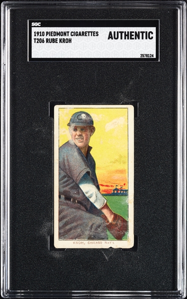 1909-11 T206 Rube Kroh SGC Authentic