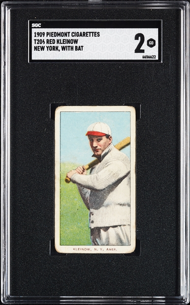 1909-11 T206 Red Kleinow New York, With Bat SGC 2