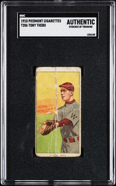 1909-11 T206 Tony Thebo SGC Authentic