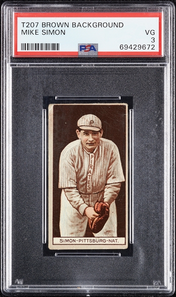 1912 T207 Brown Background Mike Simon PSA 3