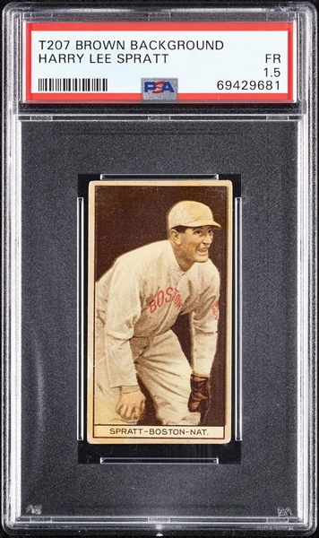 1912 T207 Brown Background Harry Lee Spratt PSA 1.5