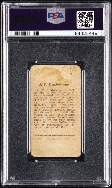 1912 T207 Brown Background J.F. Bushelman PSA 1.5 (MK)