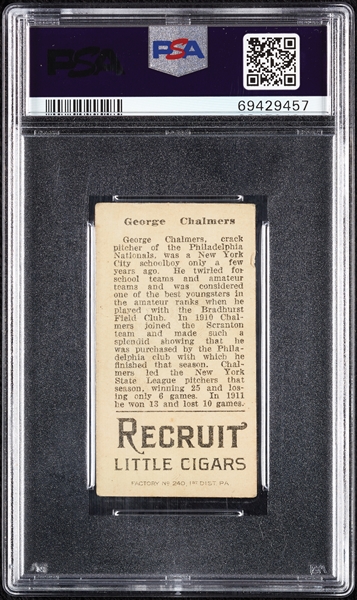 1912 T207 Brown Background George Chalmers PSA 1.5