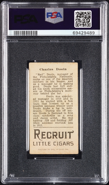 1912 T207 Brown Background Charles Dooin PSA 3