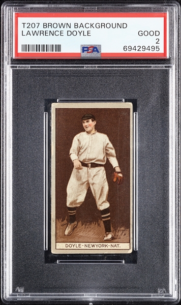 1912 T207 Brown Background Lawrence Doyle PSA 2