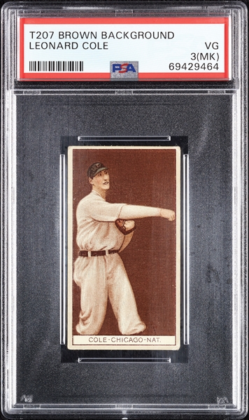 1912 T207 Brown Background Leonard Cole PSA 3 (MK)