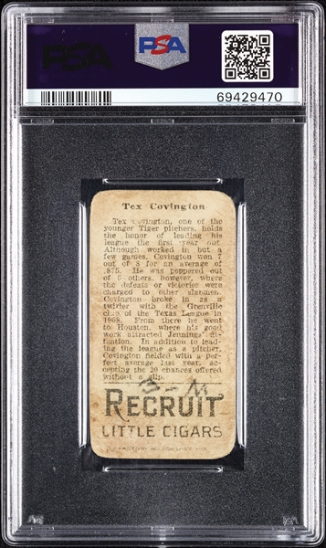 1912 T207 Brown Background Tex Covington PSA 1 (MK)