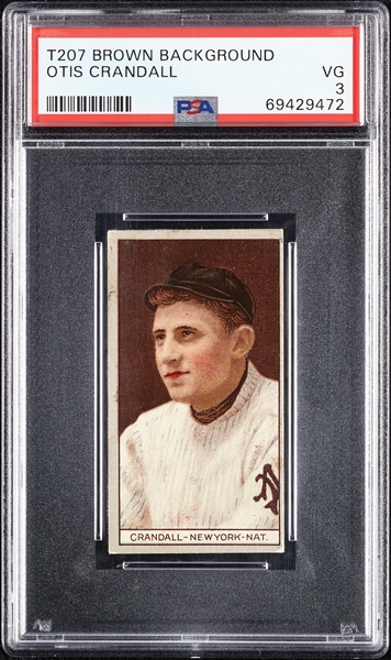 1912 T207 Brown Background Otis Crandall PSA 3