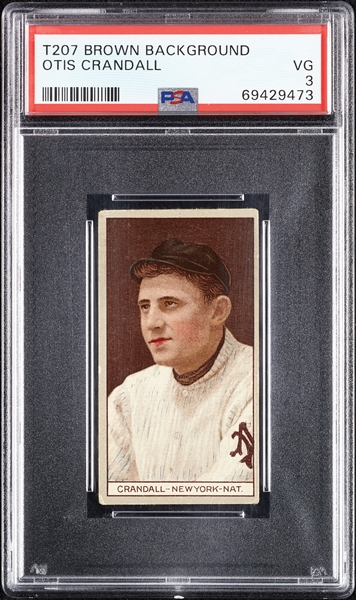 1912 T207 Brown Background Otis Crandall PSA 3