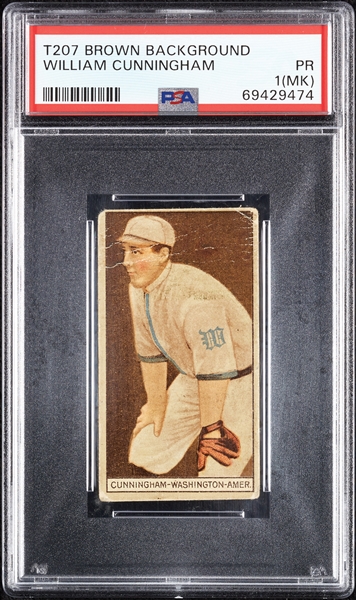 1912 T207 Brown Background William Cunningham PSA 1 (MK)