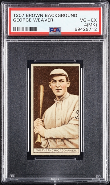 1912 T207 Brown Background George Weaver PSA 4 (MK)