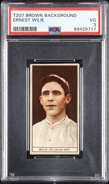 1912 T207 Brown Background Ernest Wilie PSA 3