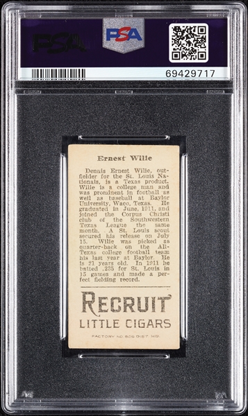 1912 T207 Brown Background Ernest Wilie PSA 3