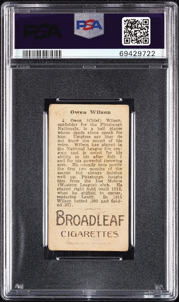 1912 T207 Brown Background Owen Wilson PSA 1.5