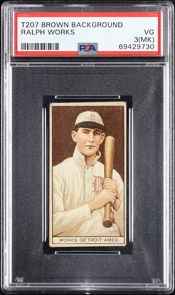 1912 T207 Brown Background Ralph Works PSA 3 (MK)