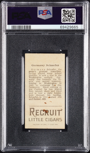 1912 T207 Brown Background Germany Schaefer PSA 1.5