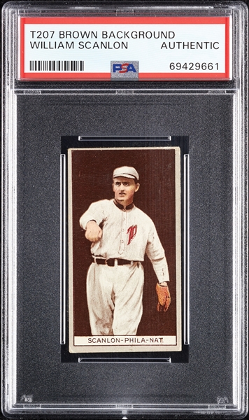 1912 T207 Brown Background William Scanlon PSA Authentic