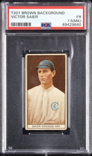 1912 T207 Brown Background Victor Saier PSA 1.5 (MK)