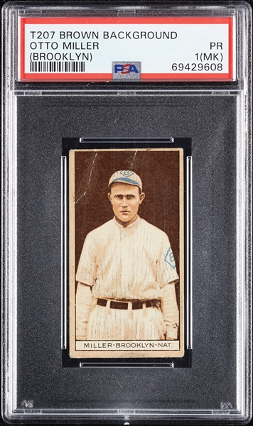 1912 T207 Brown Background Otto Miller PSA 1 (MK)