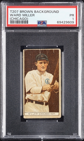 1912 T207 Brown Background Ward Miller PSA 1