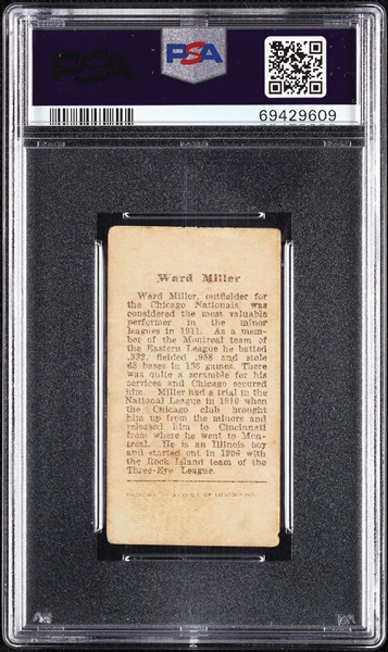 1912 T207 Brown Background Ward Miller PSA 1