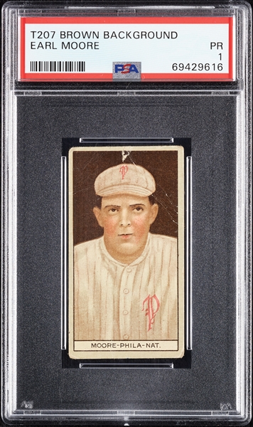 1912 T207 Brown Background Earl Moore PSA 1