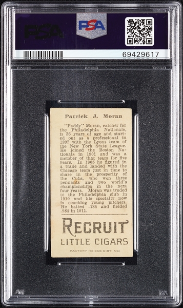 1912 T207 Brown Background Patrick J. Moran PSA 1.5