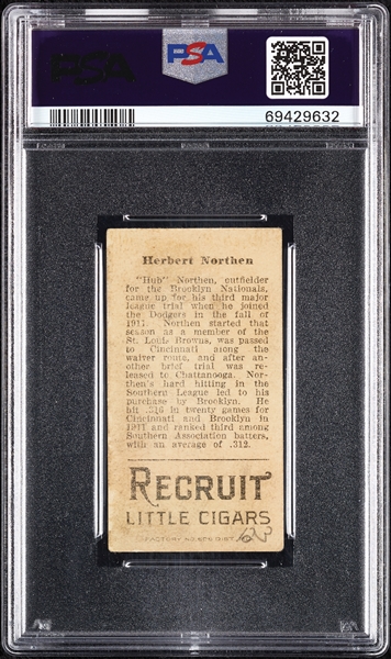 1912 T207 Brown Background Herbert Northern PSA 2 (MK)