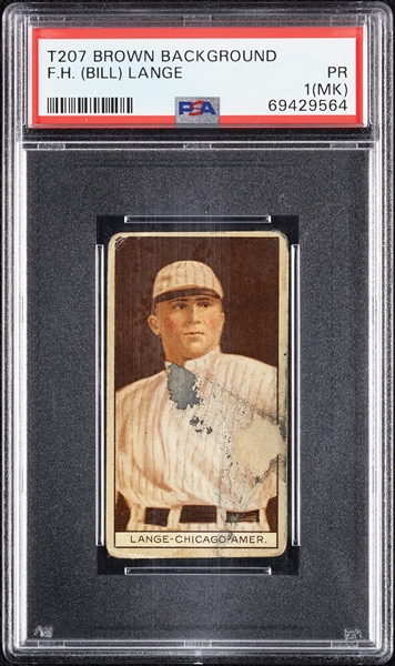 1912 T207 Brown Background F.H. (Bill) Lange PSA 1 (MK)