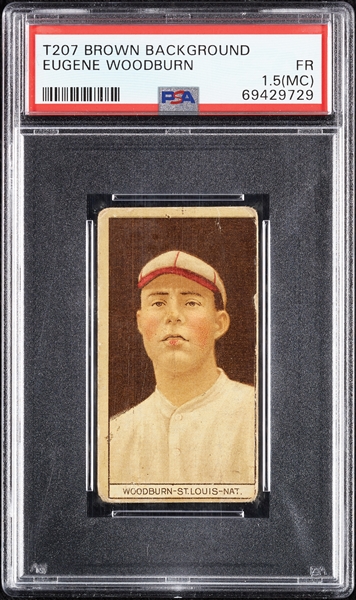 1912 T207 Brown Background Eugene Woodburn PSA 1.5 (MC)