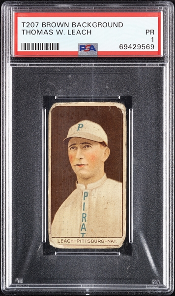 1912 T207 Brown Background Thomas W. Leach PSA 1