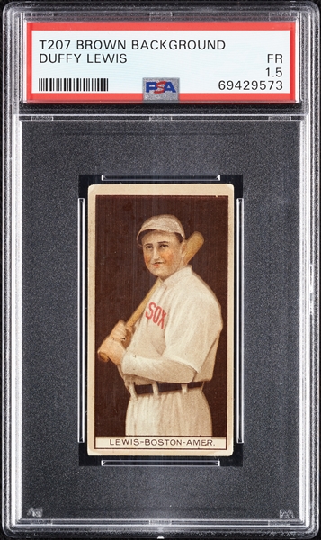 1912 T207 Brown Background Duffy Lewis PSA 1.5