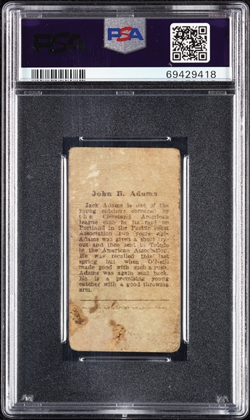 1912 T207 Brown Background John B. Adams PSA 1