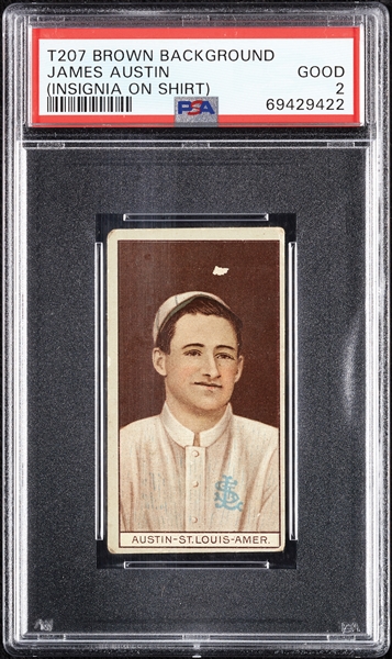 1912 T207 Brown Background James Austin (Insignia On Shirt) PSA 2