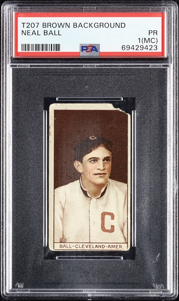 1912 T207 Brown Background Neal Ball PSA 1 (MC)