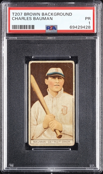 1912 T207 Brown Background Charles Bauman PSA 1