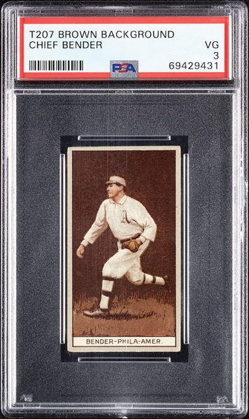 1912 T207 Brown Background Chief Bender PSA 3